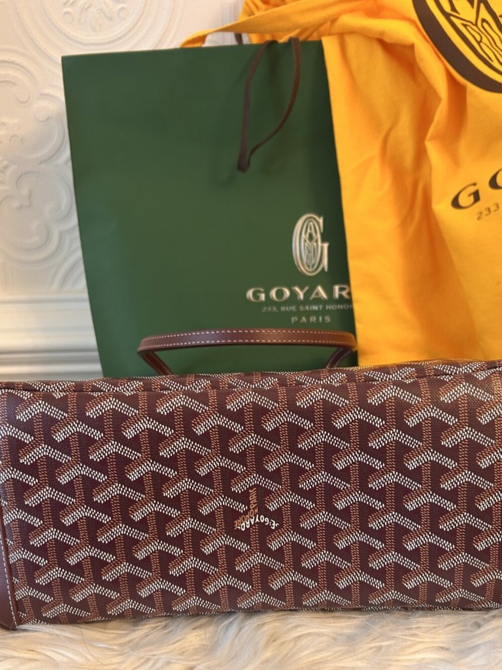 GOYARD Artois PM in Bordeaux with shopping tote, dust bag, original receipt - Picture 11 of 11